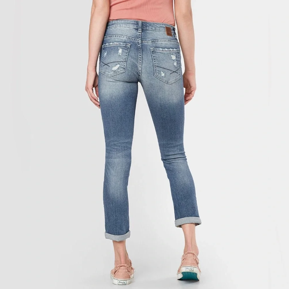 BKE Stella Mid-Rise Stretch Cropped Denim Jeans Women’s Size 26 Light Wash - Picture 2 of 9